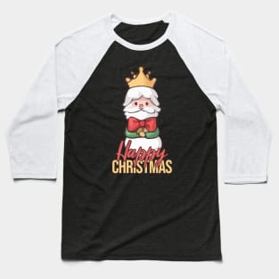 Chess King Santa - Happy Christmas Baseball T-Shirt